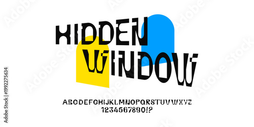 Vector modern display font with oval and geometric shapes.