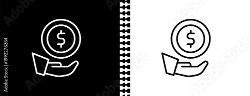 safe money UI outline icon in black and white mode - business collection. 