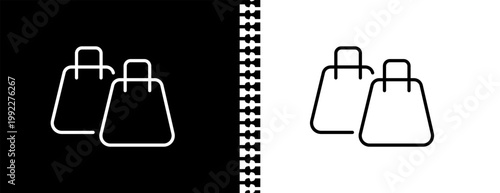 shopping bags UI outline icon in black and white mode - business collection. 