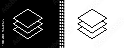stack of gold UI outline icon in black and white mode - business collection. 