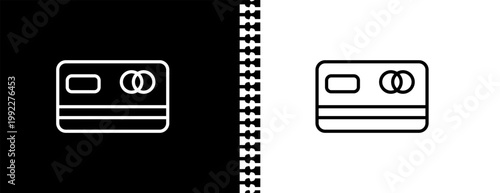 bank card UI outline icon in black and white mode - business collection. 