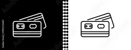 banking card UI outline icon in black and white mode - business collection. 