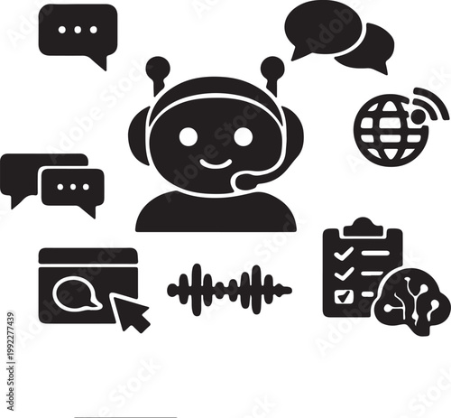 Conversational AI Icon – Vector Illustration