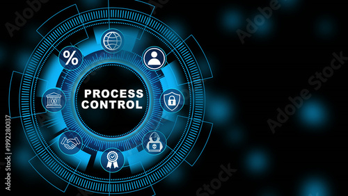 Canvas-taulu Corporate analytics dashboard featuring Process Control interface with secure wo
