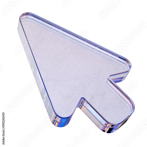 Fotografía Glass mouse cursor arrow 3D icon. Glossy cursor icon.