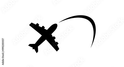 Airplane flying through the sky.