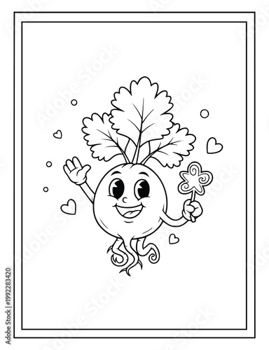  Parsley sprig with fresh green leaves is illustrated in a simple line art style