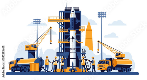 Construction workers with heavy machinery equipment.