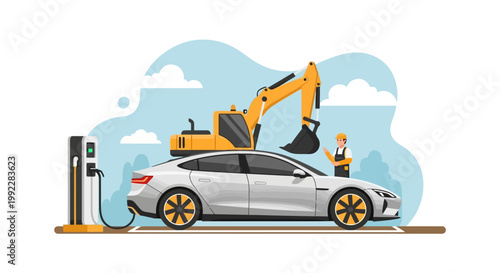 Electric car charging station technology.