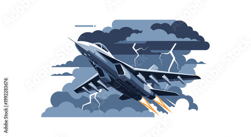 Fighter Jet Taking Off Rapidly.