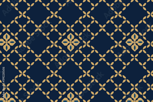 Dark tone geometric floral seamless pattern with rich deep hues and structured botanical motifs, ideal for luxury packaging, wallpaper, and premium textile applications.