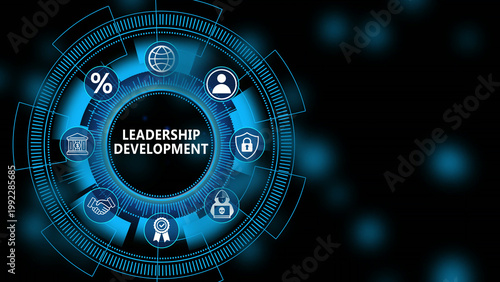Foto Corporate training dashboard featuring Leadership Development interface with sec