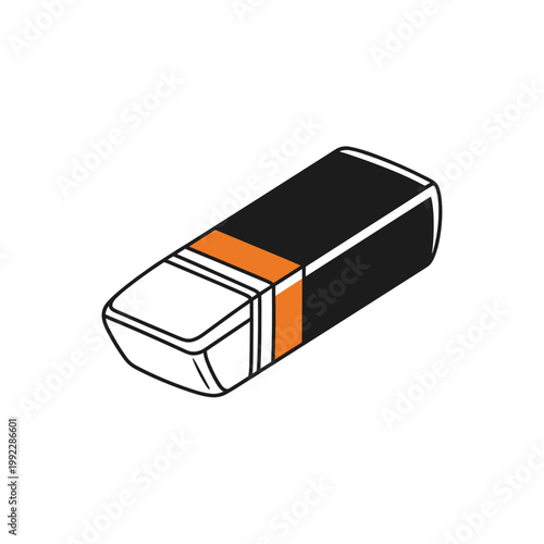 Eraser minimal line art stationery object isolated