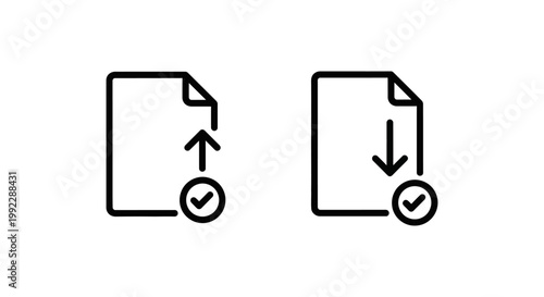 Filing confirmation and confirmation received icons with confirmation document received approved accepted verified completion workflow download business administrative official agreement