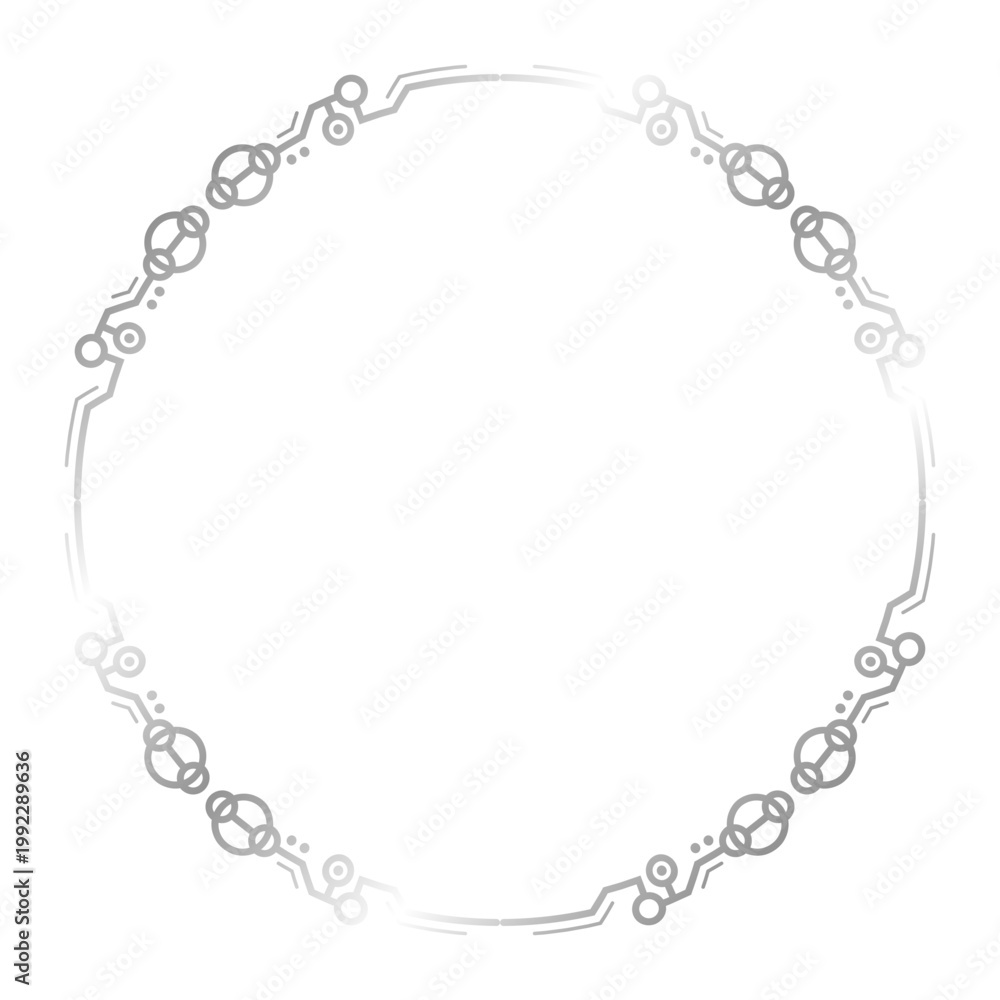 Fototapeta premium silver art circle frame