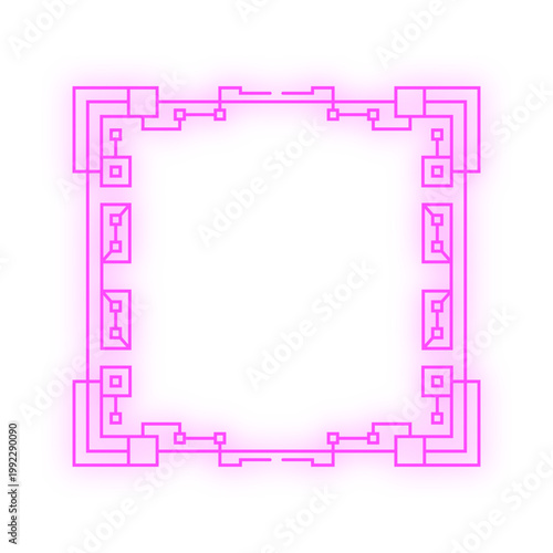 neon microchip frame