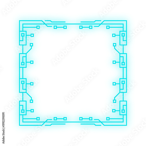 neon microchip frame