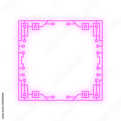 neon microchip frame