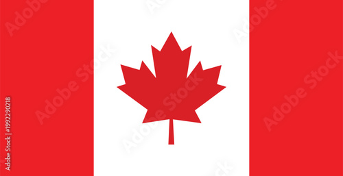 Canadian Flag With Red Maple Leaf canada
