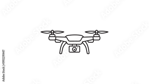 Valokuva Minimalist Quadcopter Drone with Camera Vector Icon Illustration