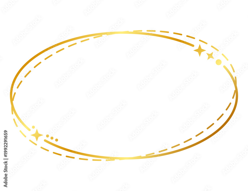Naklejka premium gold oval star frame