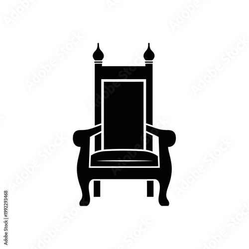 Luxury chair, throne icon, black silhouette, furniture symbol, vector illustration isolated on White Background vector eps silhouette