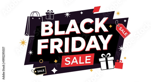 Black Friday Sale Shopping Discount Sign.