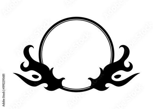 dark flame circle frame