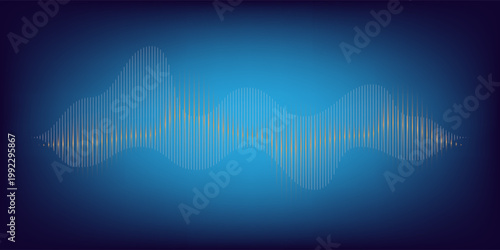 Abstract Digital EQ Music Equalizer. Sound Wave Design Element. Speaking Sound Wave Vector Illustration. Artificial Intelligence AI Assistant Voice Visualization.