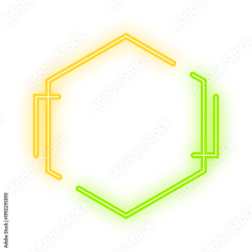 two tone hexagon frame