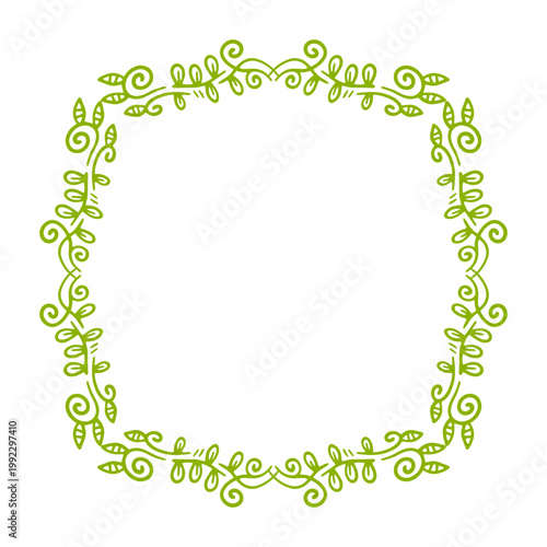 floral leaves frame