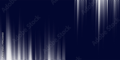 Seamless geometric pattern. Modern ornament with navy blue dotted elements. Geometric abstract pattern