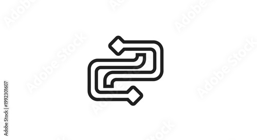 Black and white arrow loop symbol.