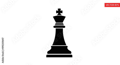 Black Chess King Piece Closeup.