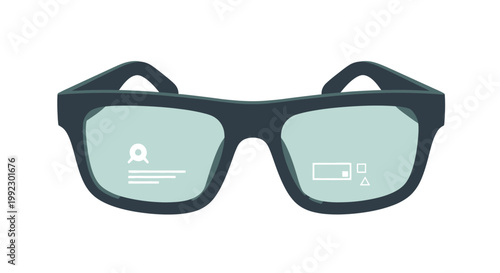 Black Plastic Rectangular Sunglasses Frame.
