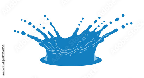Blue Liquid Splash Droplet Water Effect.