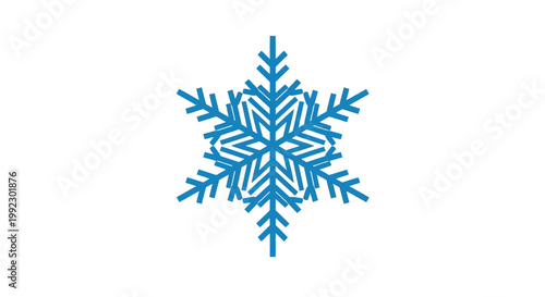 Blue snowflake icon on white background