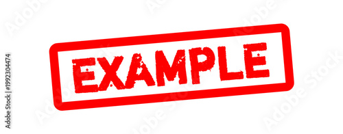 Example Stamp Badge – Red Grunge Rubber Seal Text for Placeholder Content, Sample Label, Template Design and Demo Mark