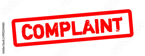 Complaint Stamp Badge – Red Grunge Rubber Seal for Customer Feedback, Issue Reporting, Support Ticket, Service Complaint Label