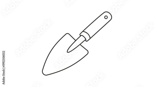 Fotografie Minimalist Garden Trowel Vector Icon with Editable Stroke