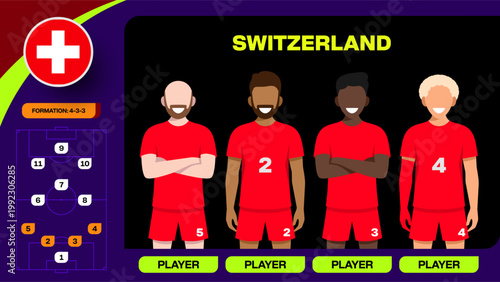 Switzerland National Football Team Starting Lineup and Formation Strategy for 2026 Tournament Presentation.