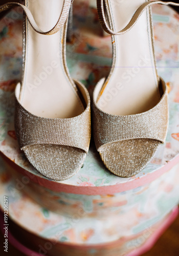 Shoes heels sparkle wedding fashion gold glitter