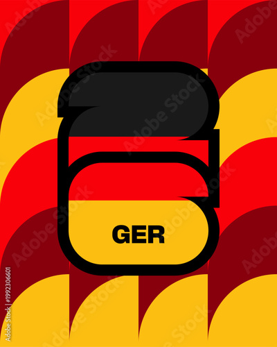 Dynamic German Football 2026 Tournament Identity with Modern Number 26 Flag Design, perfect for Sports.