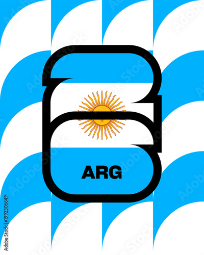 Argentina Team Flag Number 26 for Football 2026 Tournament Group Stage with Dynamic Competitive Design