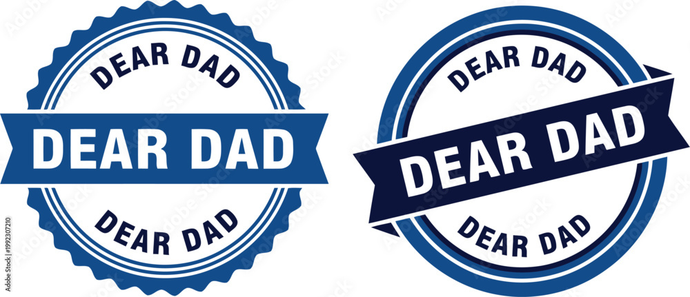 Obraz premium Dear Dad Badge Seal Vector Set for Father's Day Greeting Cards and Gift Labels