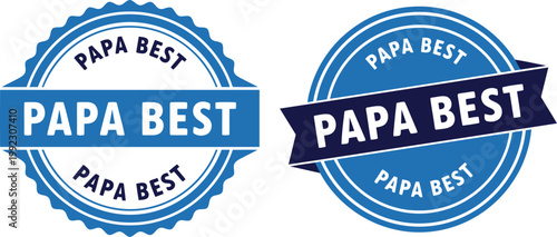 Papa Best Seal Badge Vector for Father's Day Gift Labels and Cards