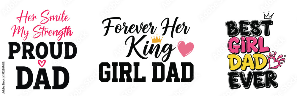 Obraz premium Proud dad celebrating his daughter with loving quotes and colorful typography designs design