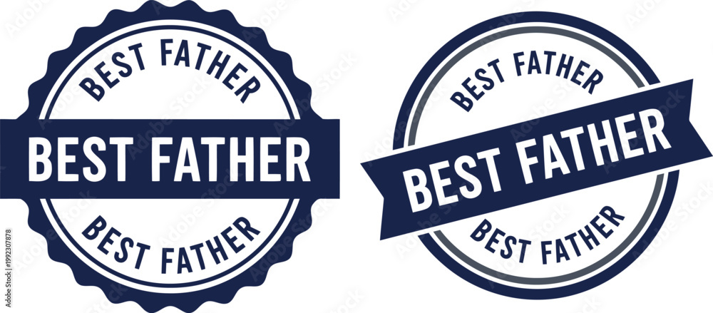 Obraz premium Best Father Seal Badge Vector Set for Father's Day Cards, Gifts, and Celebrations