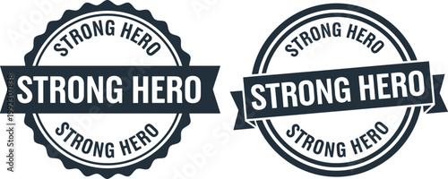 Strong Hero Badge Seal Vector for Father's Day Greeting Cards and Gift Labels