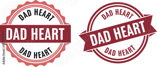 Fathers Day Dad Heart Badge Seal Vector Design for Greeting Cards and Gifts